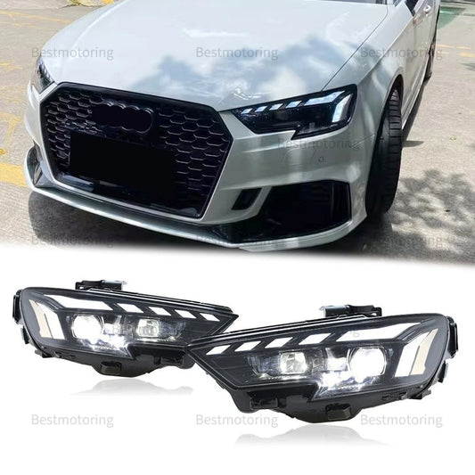 For AUDI A3 S3 8V 2017-2020 LED DRL Sequential Projector Headlights Assembly US