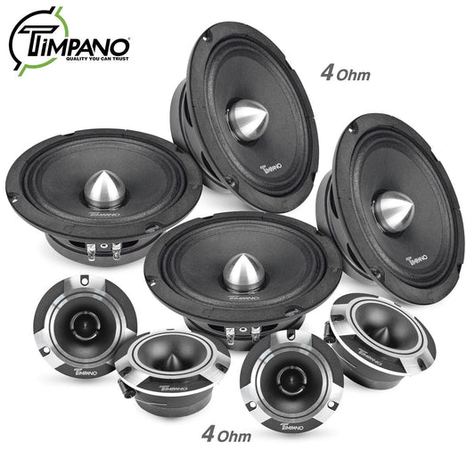 Bundle 4x 6.5" Speakers + 4x Super Tweeters 3200 Watts Car Audio Systems
