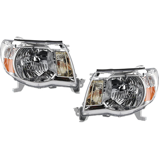 Scheinwerfer-Set für 2005-2011 Toyota Tacoma Links und Rechts Halogen mit Glühbirne 2tlg.