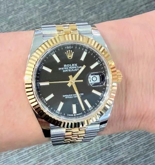 Rolex Datejust 41 Ref. 126333 Two Tone Jubilee Bracelet, Black Dial