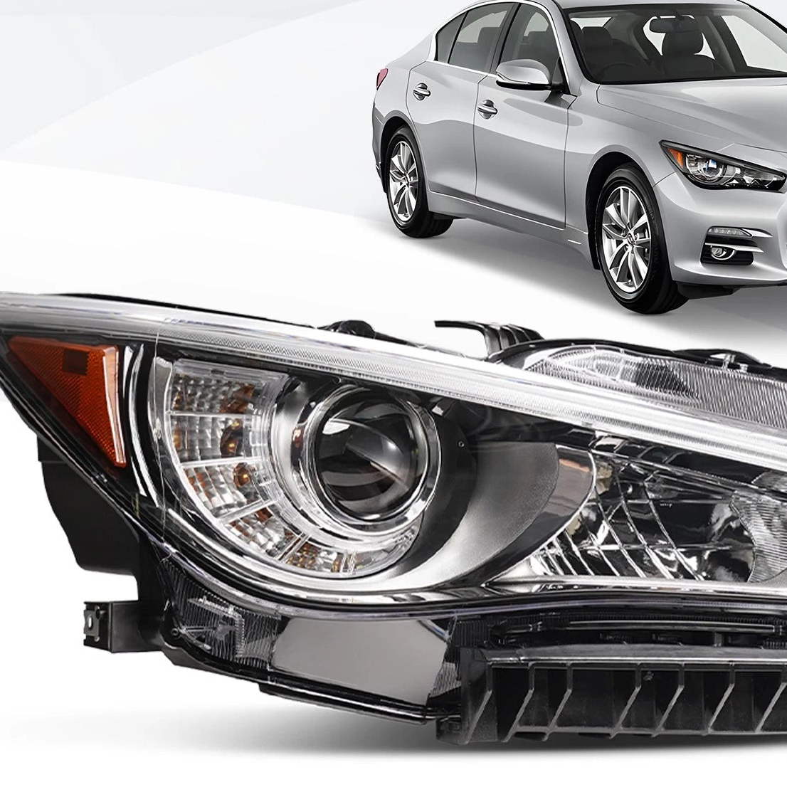 Full LED Headlight For 2018 2019 2020 Infiniti Q50 w/o AFS Right Passenger Side