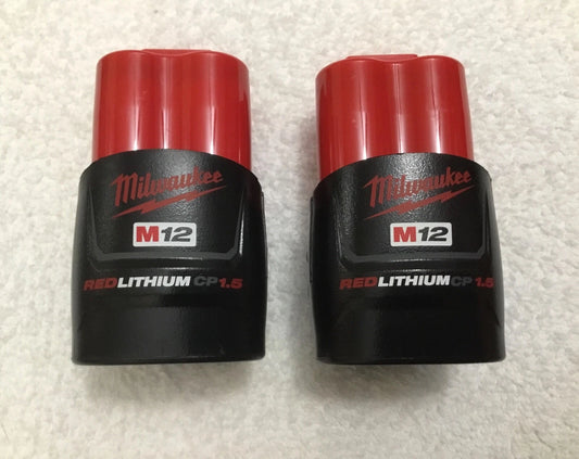 2 New Genuine Milwaukee 48-11-2401 Batteries 12 Volt 12V M12 Red Lithium Ion OEM