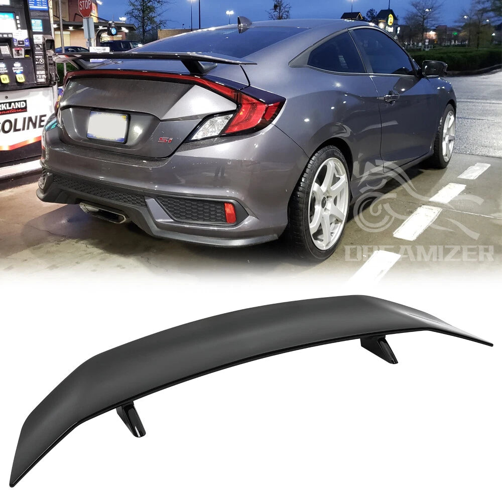 46" GT Style Gloss Black Rear Trunk Spoiler Wing For Honda Civic SI Coupe Sedan