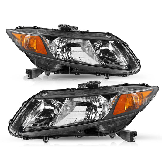Für 2012-2015 Honda Civic Limousine 12-13 Coupe Schwarze Bernstein Scheinwerferbaugruppe