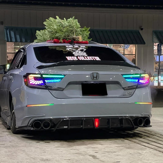 Fits 2018-2022 10th Gen Honda Accord Sedan RGB LED Tail Lights Smoked Assembly