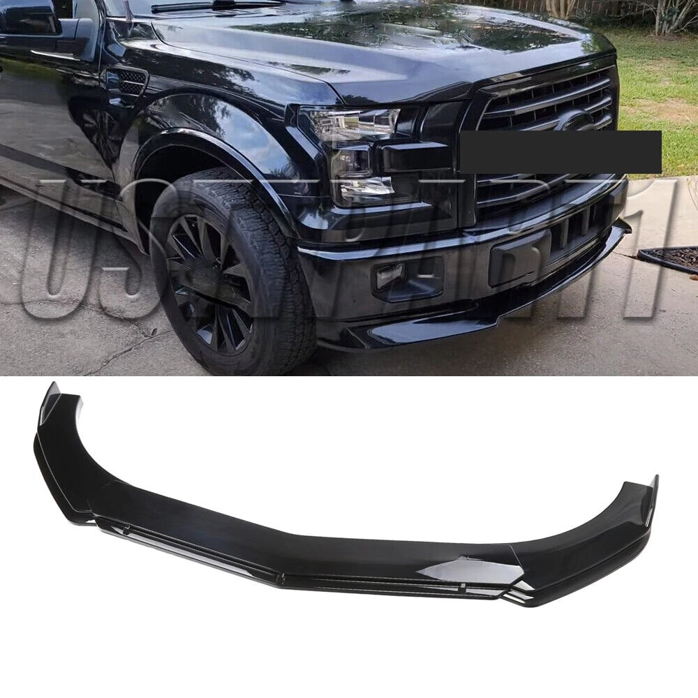 For Ford F150 F-150 Truck Car Front Bumper Lip Spoiler Splitter Body Kit Glossy