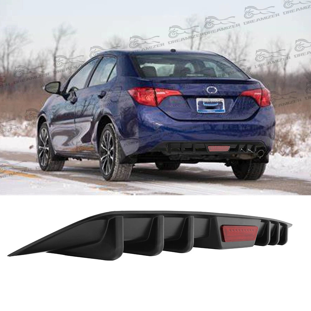 Car Rear Diffuser 6-Fin Bumper Lip Splitter Spoiler Wing For Toyota Corolla