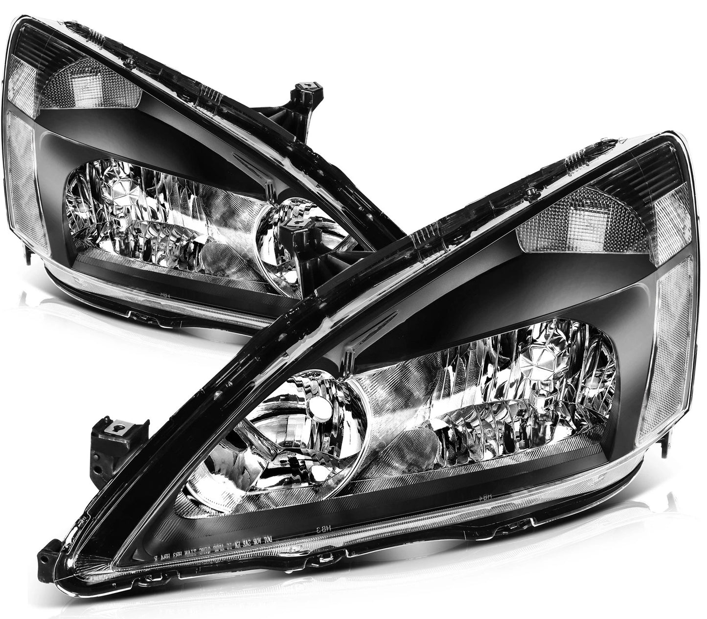 Pair Headlights Assembly Fits 2003-2007 Honda Accord Left + Right