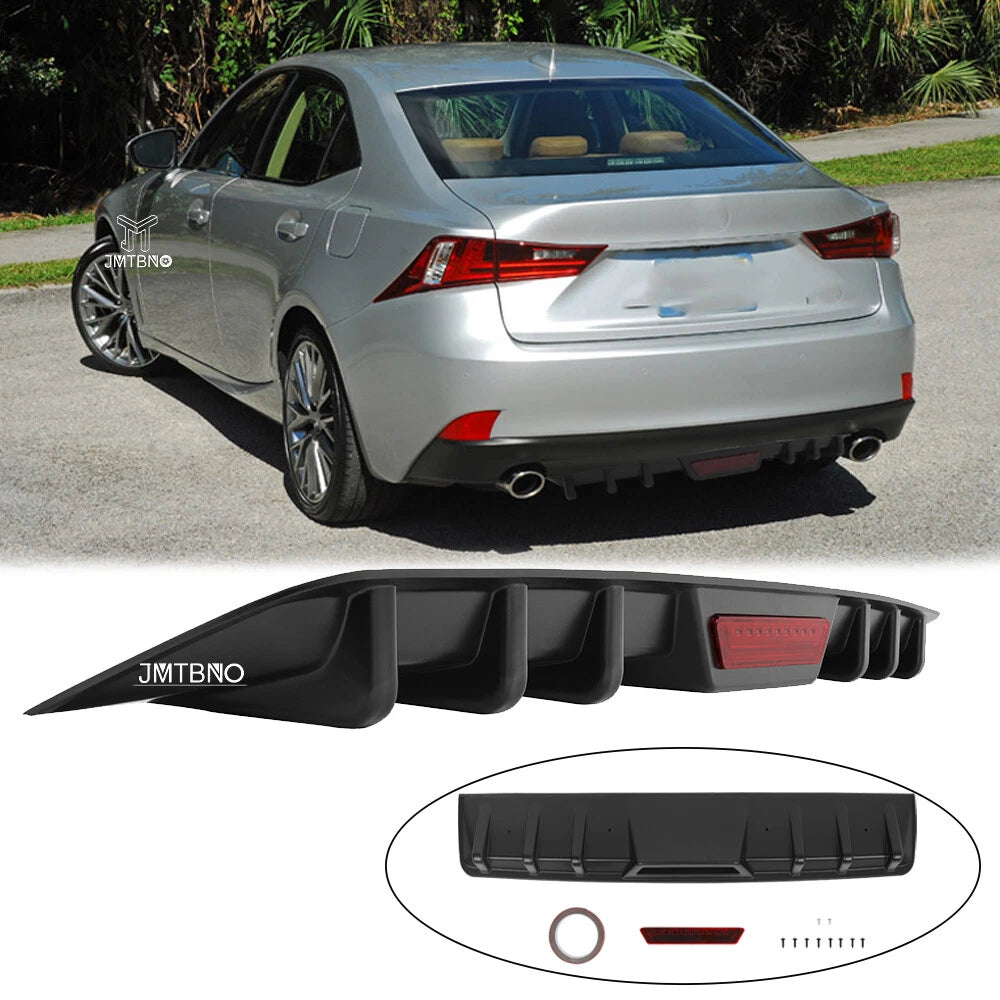 For Lexus IS250 IS350 Sedan Car Rear Lip Bumper Valance Diffuser Spoiler Black
