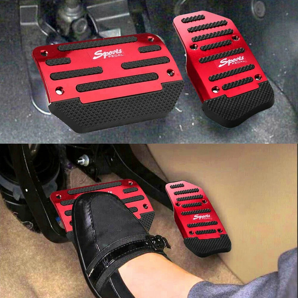 Red Non-Slip Automatic Gas Brake Foot Pedal Pad Cover Car Accessories Parts