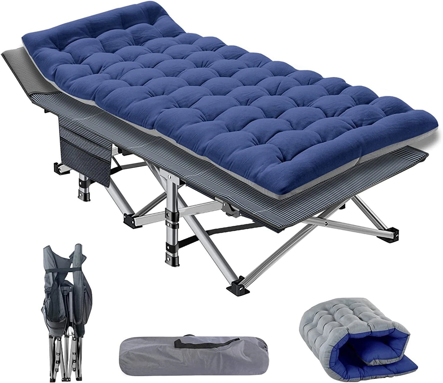 Camping Cot for Adults, Heavy-Duty Comfortable Military Army Mattress Cot & Bag