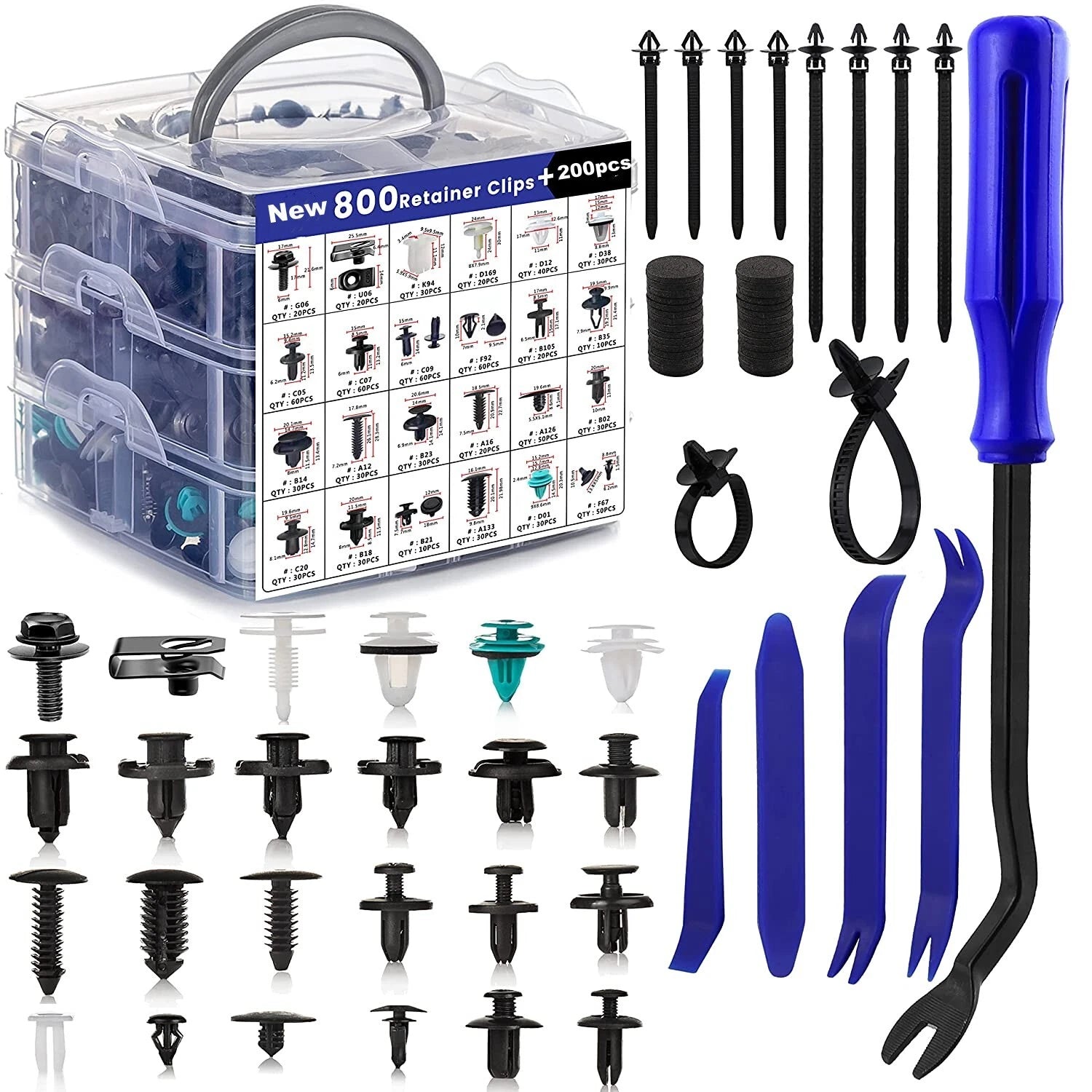 1000PCS Car Retainer Clips Auto Fasteners Push Trim Clips Pin Rivet Bu ...