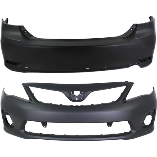 New Bumper Covers Fascias Set of 2 Front & Rear TO1000373, TO1100288 Pair