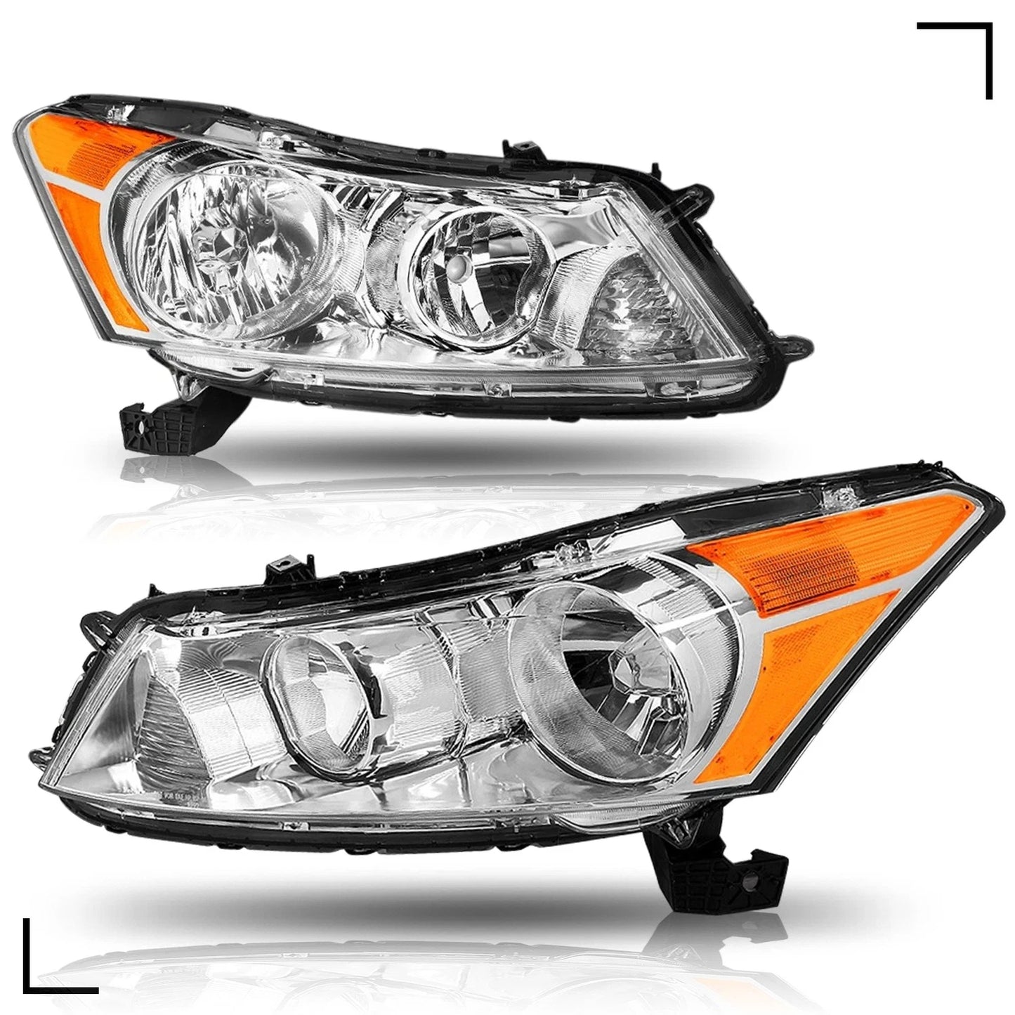 For 2008-2012 Honda Accord 4-Door Sedan Headlights Replacement 08-12 Lamps Pair