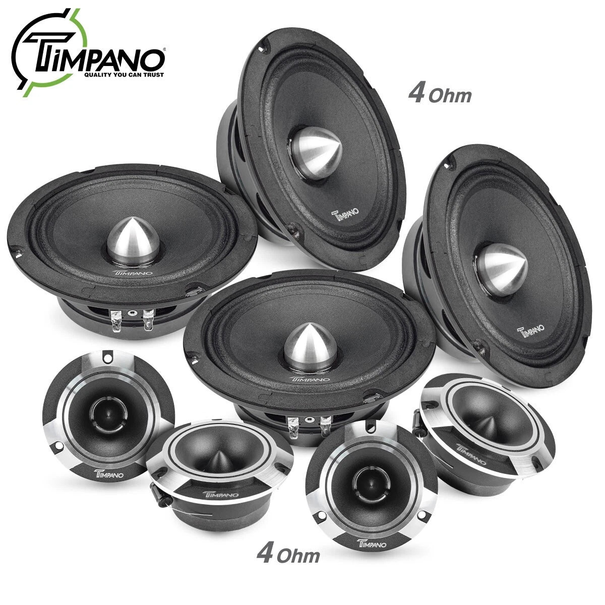Bundle 4x 6.5" Speakers + 4x Super Tweeters 3200 Watts Car Audio Systems
