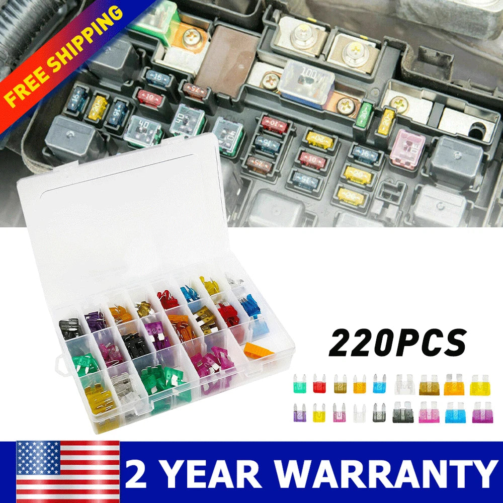 220X Car Blade Fuse Assortment Assorted Kit Blade Auto Truck Automotive Parts US