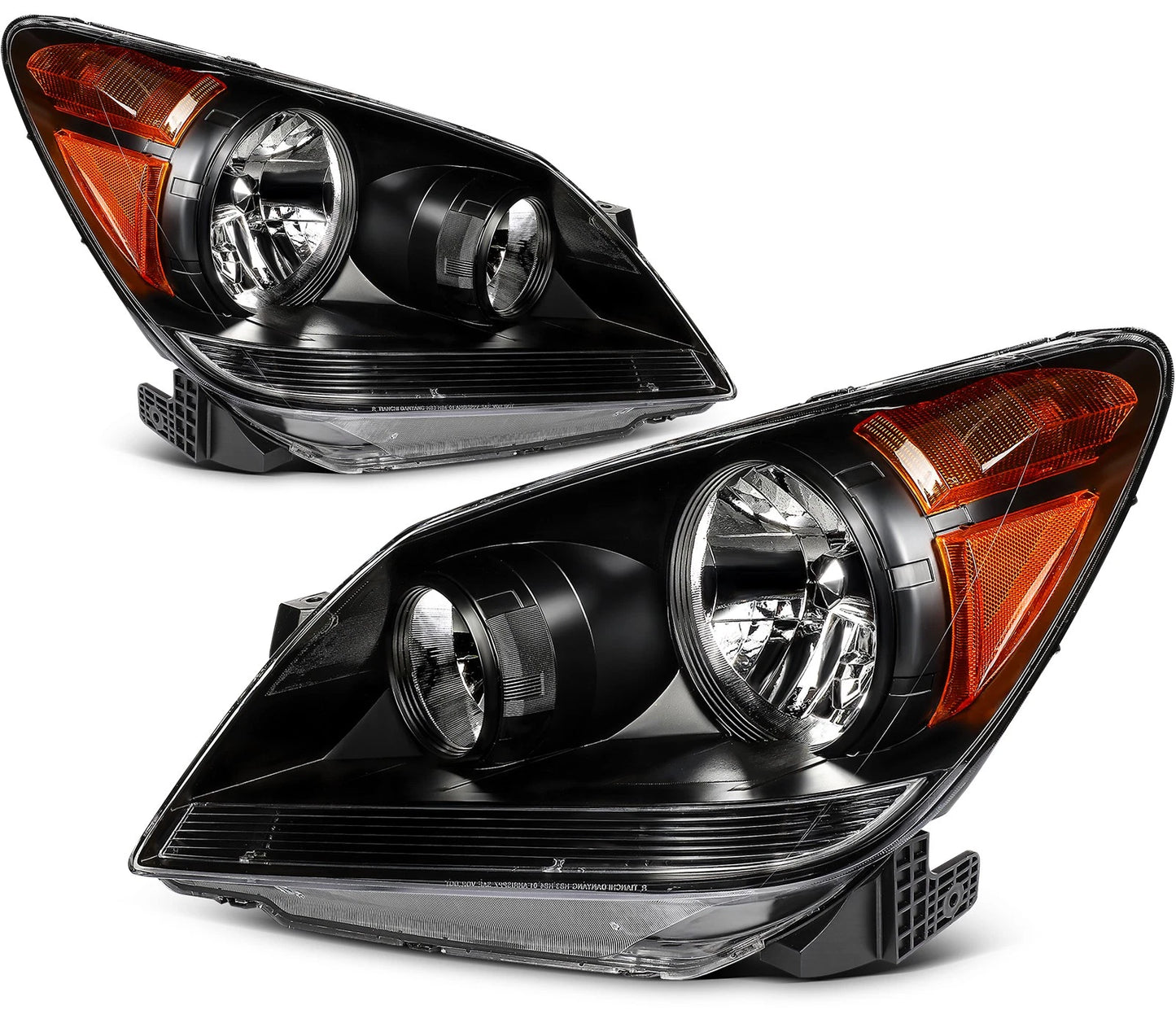 For 2005-2010 Honda Odyssey Headlights Headlamps 05-10 Black Housing Left+Right