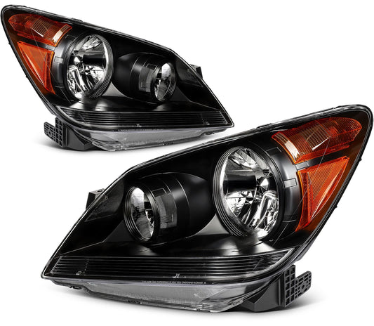 For 2005-2010 Honda Odyssey Headlights Headlamps 05-10 Black Housing Left+Right