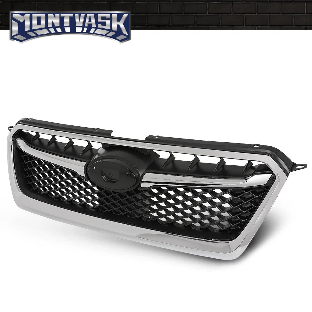 Front Bumper Upper Grille Grill w/ Chrome Trim Fit For 2012-2016 Subaru Impreza