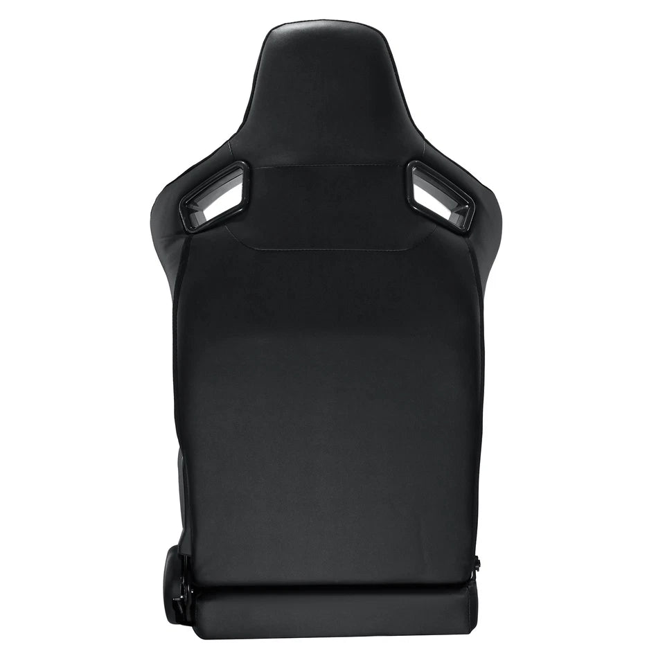 2Pcs Universal Racing Seat Black Yellow Adjustable Sport Seat with Dual Sliders