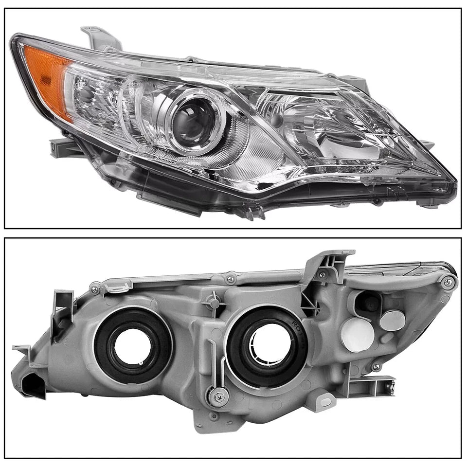 Projector Chrome Headlight Assembly Left+Right For 2012 2013 2014 Toyota Camry