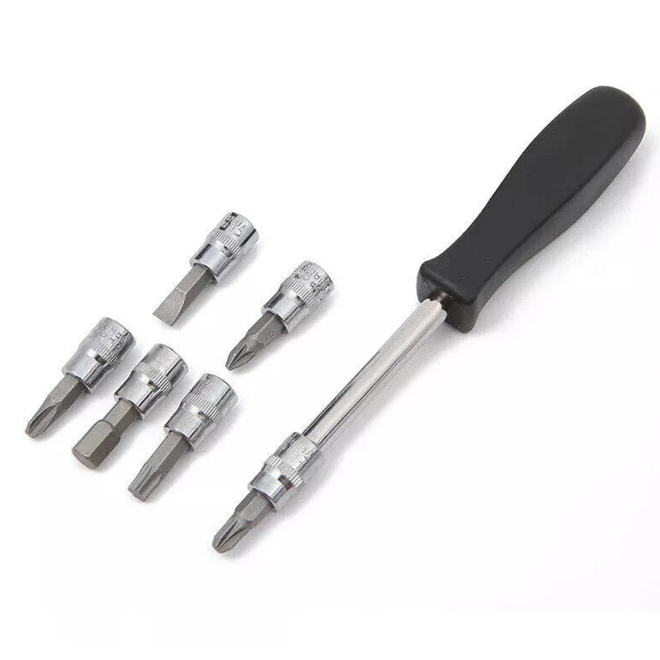 Mechanics Tool Set and Ratchet Socket Set 1/4in 3/8in Drive 53 Pc Metric W/Case