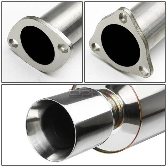 Fit 92-00 Civic 2Dr/4Dr Em/Ej/Eg 4" Rolled Muffler Tip Racing Catback Exhaust