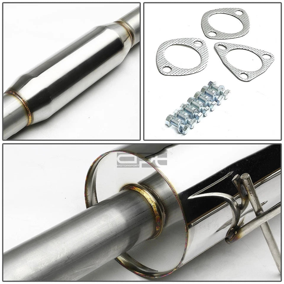 Fit 92-00 Civic 2Dr/4Dr Em/Ej/Eg 4" Rolled Muffler Tip Racing Catback Exhaust