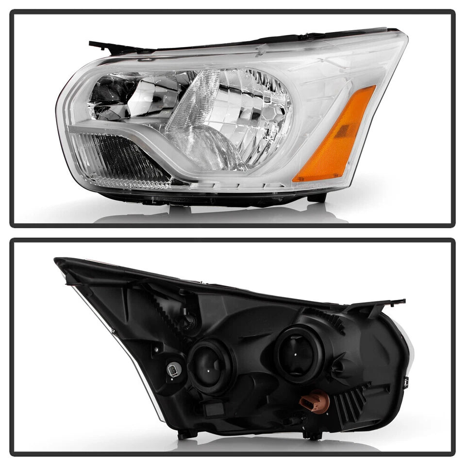 For 2015-2022 Ford Transit 150 250 350 Halogen Chrome Headlights Left+Right Pair