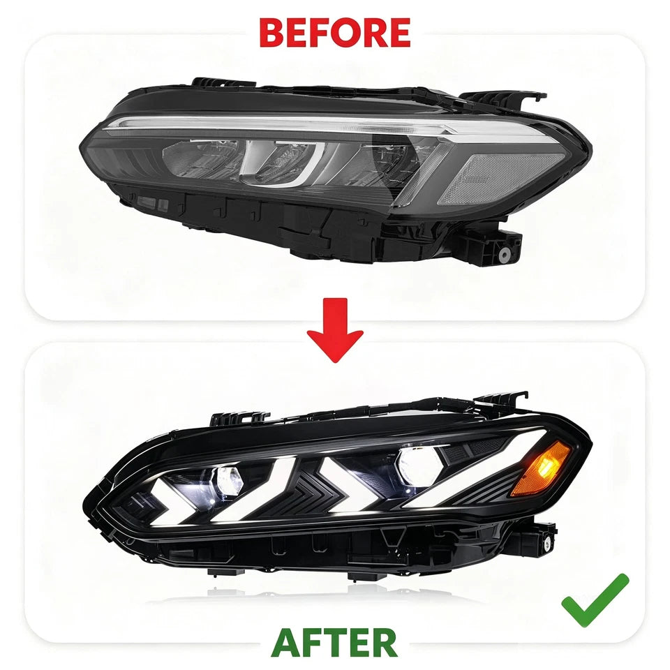 For 2023-2026 Honda Civic 11th Gen Lamborghini Style LED DRL Headlights Assembly