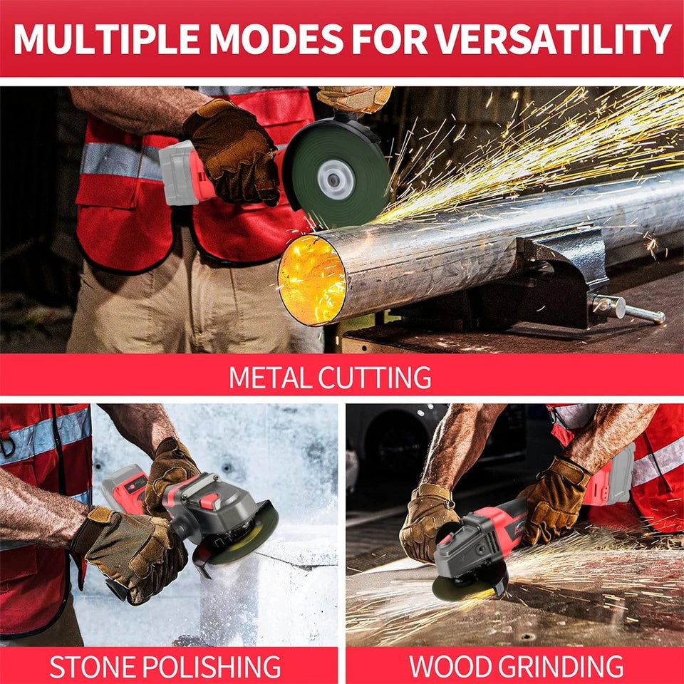 Cordless Brushless 4-1/2 Angle Grinder for Milwaukee 18V Battery 11000 RPM Tool
