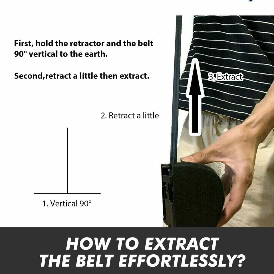 2Pack Universal Lap 3 Point Retractable Seat Belt Adjustable Car Safety Belts