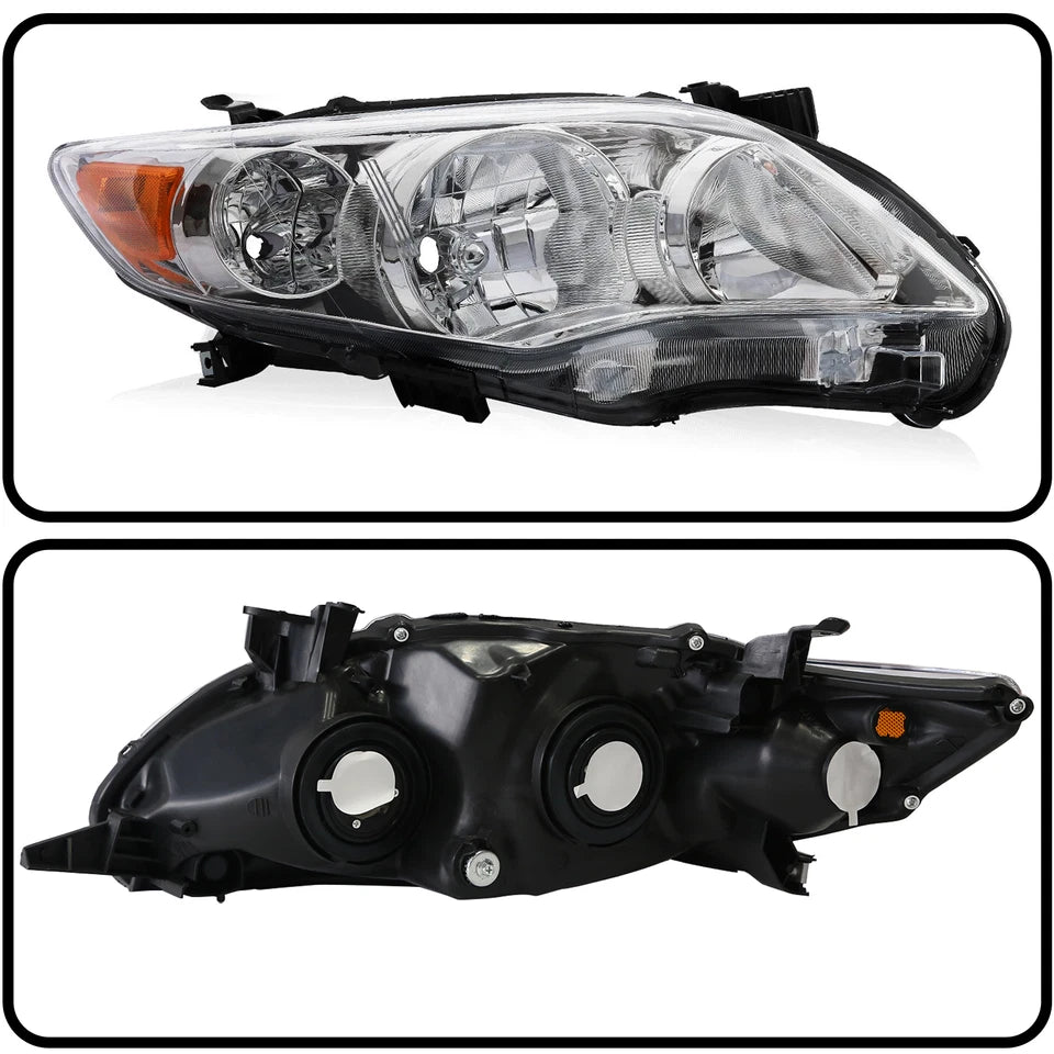 Left & Right Headlights For 2011 2012 2013 Toyota Corolla Headlamps Replacement