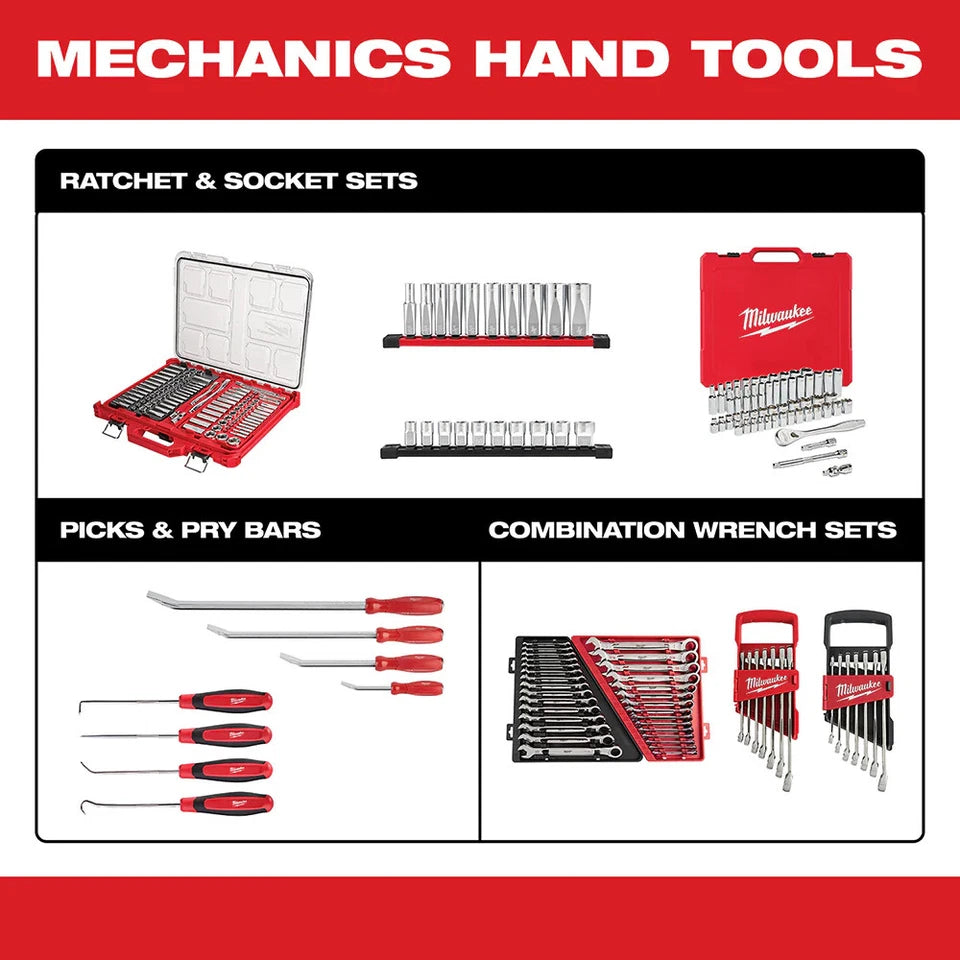 Milwaukee 48-22-9010 1/2" Drive SAE/Metric Ratchet and Socket Set- 47 PC