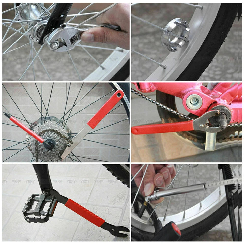44PCS Complete Bike Bicycle Repair Tools Tool Kit Set Home Mechanic Cycling New