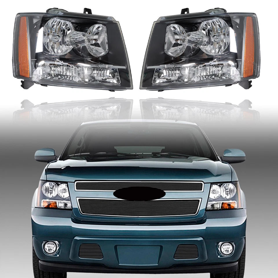For 2007-2014 Chevy Avalanche Tahoe Suburban Amber Corner Halogen Headlights