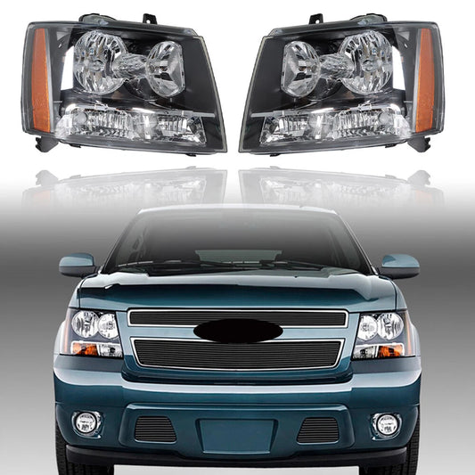 Für 2007-2014 Chevy Avalanche Tahoe Suburban Halogen-Scheinwerfer mit gelbem Ecklicht