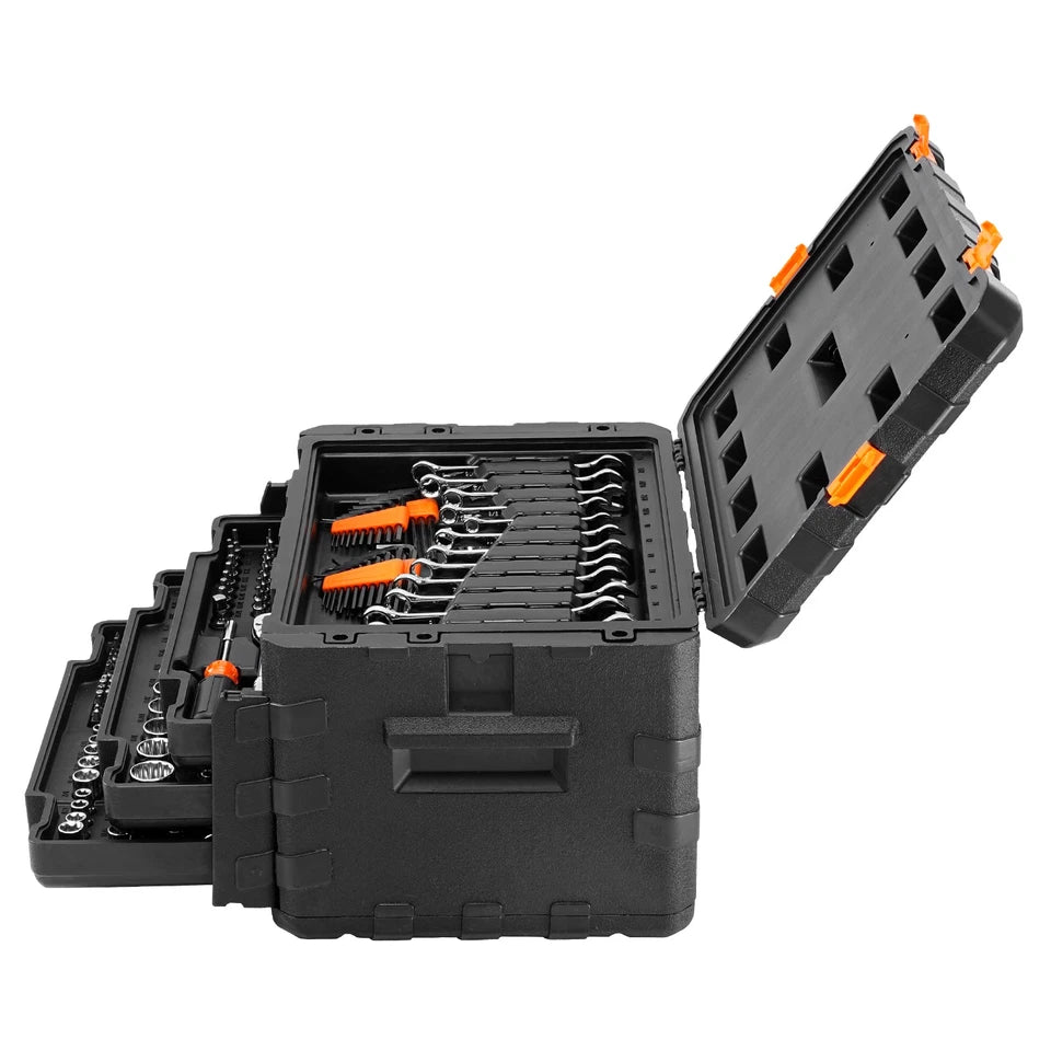 Mechanics Tool Set and Socket Set 1/4in 3/8in 1/2 in Drive Sockets 450Pcs