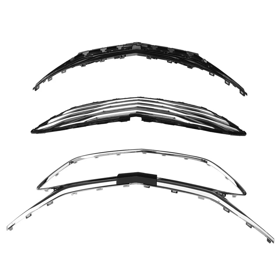 For Chevrolet Chevy Malibu 2019-2025 Front Upper&Lower Grille W/Chrome Trim 3PCS