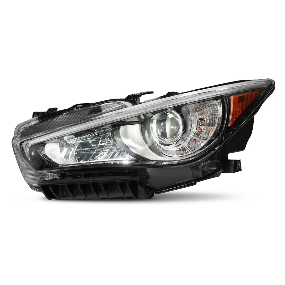For 2014-2022 Infiniti Q50 LED Headlight w/o AFS Chrome w/LED DRL Driver Side