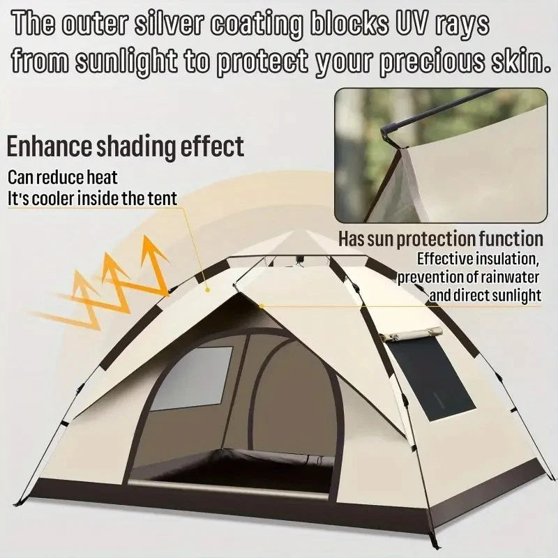 2-3 Person Pop Up Tents Waterproof Windproof Instant Tent for Camping Hiking NEW