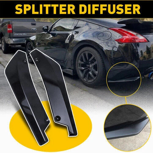 For Hyundai Elantra Black Front Bumper Lip Spoiler Splitter+Side Skirt+Rear Lip
