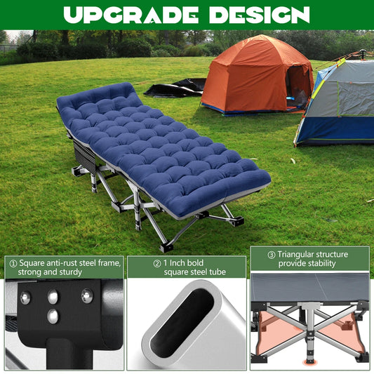 Camping Cot for Adults, Heavy-Duty Comfortable Military Army Mattress Cot & Bag