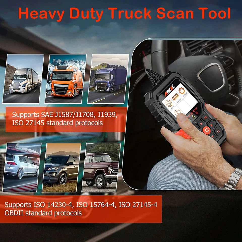 24V Semi Truck Diagnostic Tool All System Diesel Scanner Code Reader Free Update