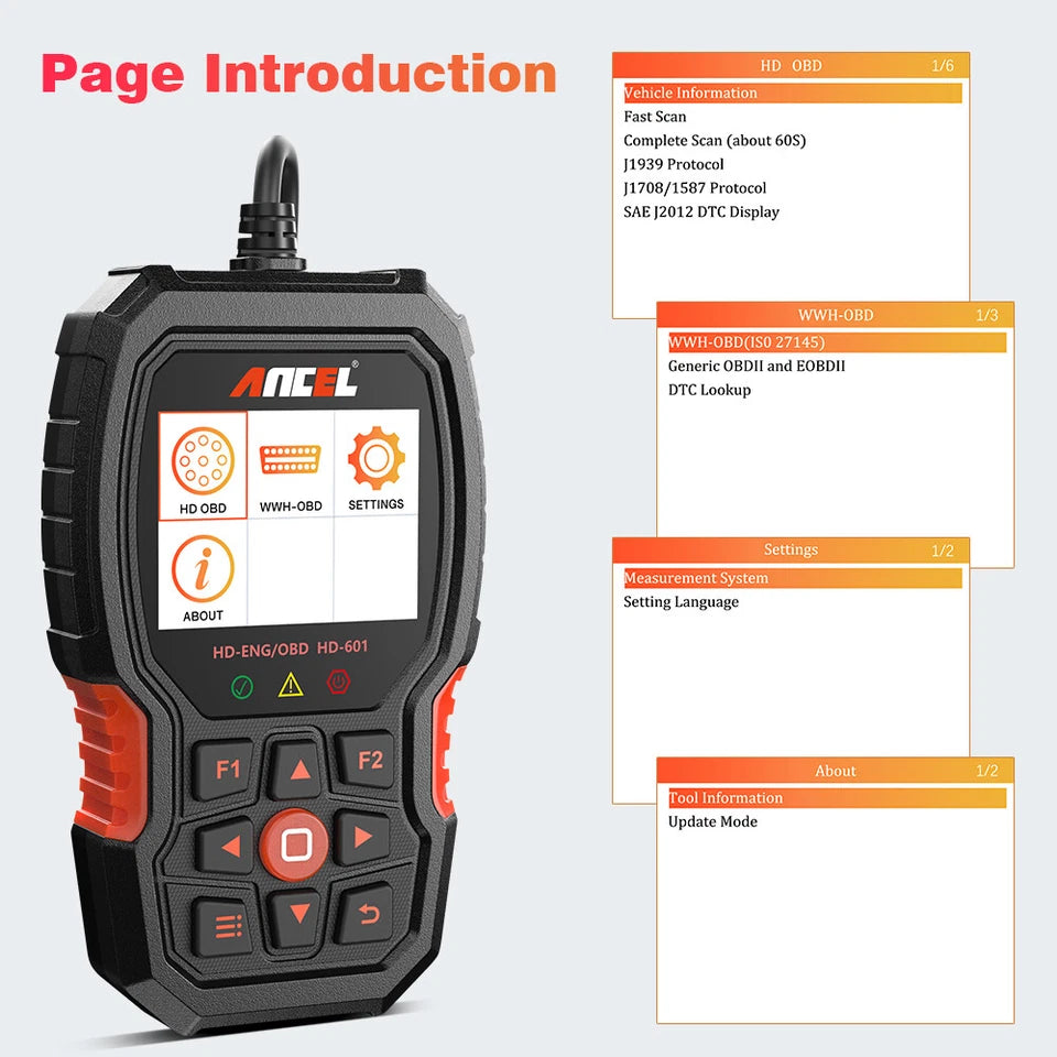 24V Semi Truck Diagnostic Tool All System Diesel Scanner Code Reader Free Update
