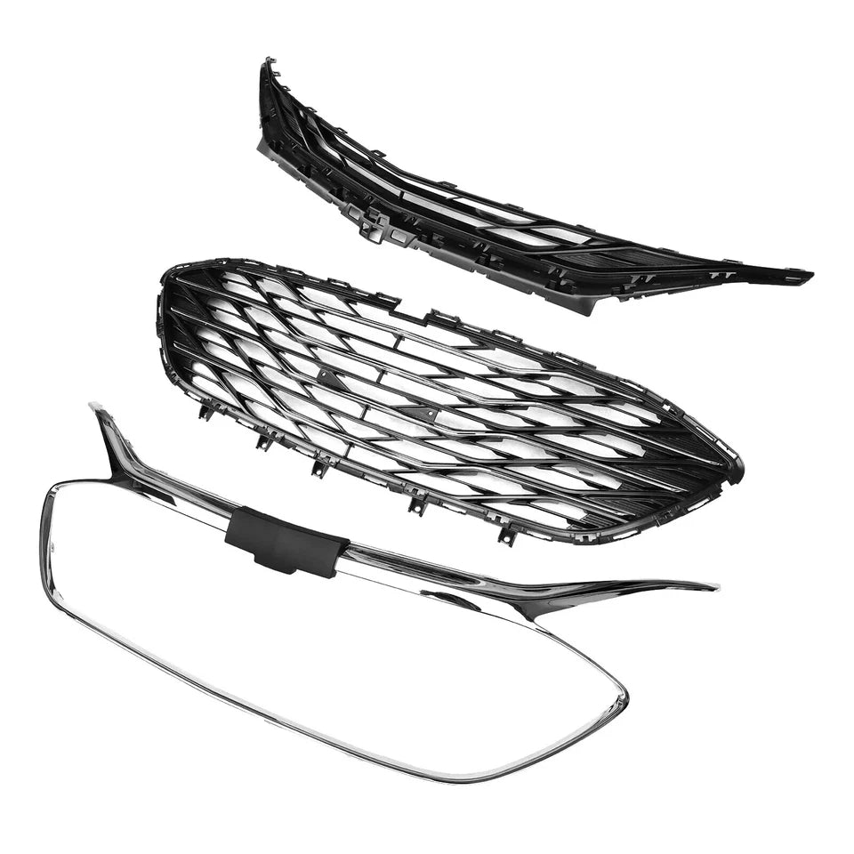 For Chevrolet Chevy Malibu 2019-2025 Front Upper&Lower Grille W/Chrome Trim 3PCS