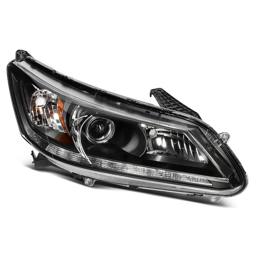 PAIR LED DRL Projector Headlights For Honda Accord Sedan EX-L 3.5L V6 2013-2015
