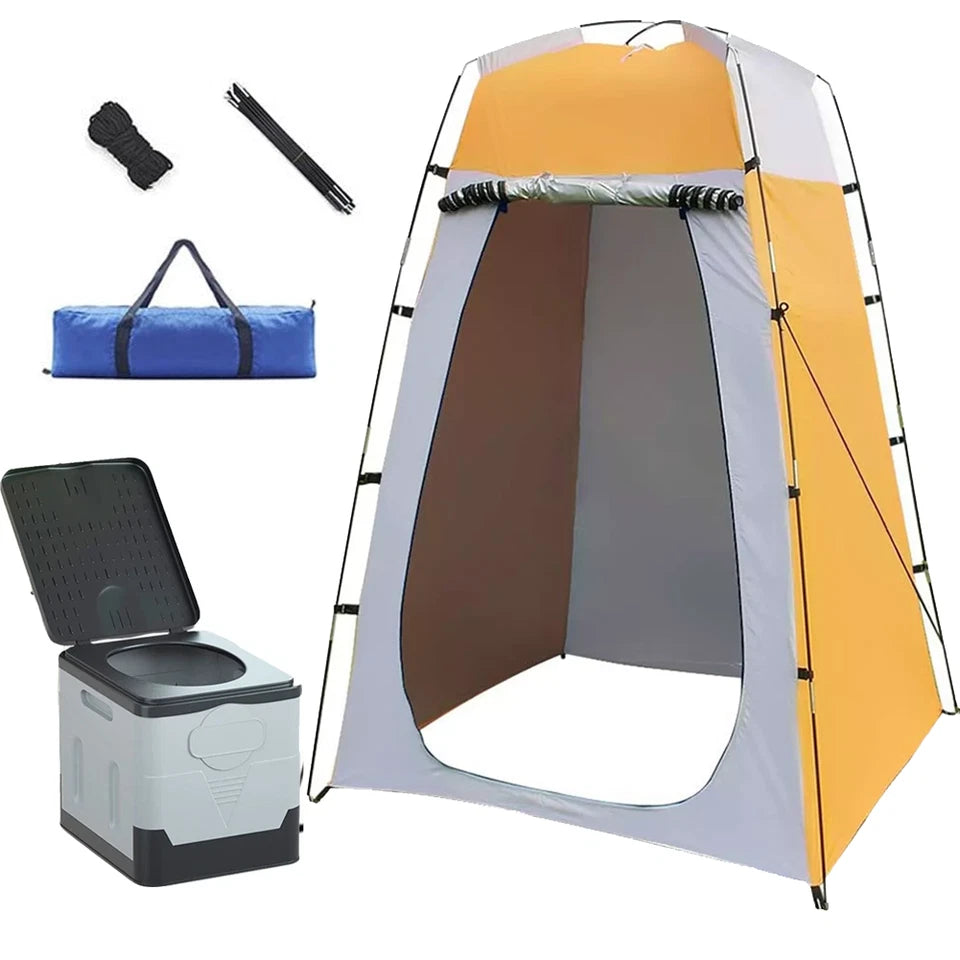 Portable Toilet and Privacy Tent for Adults, Pop Up Potty Tents Outdoors Toilets