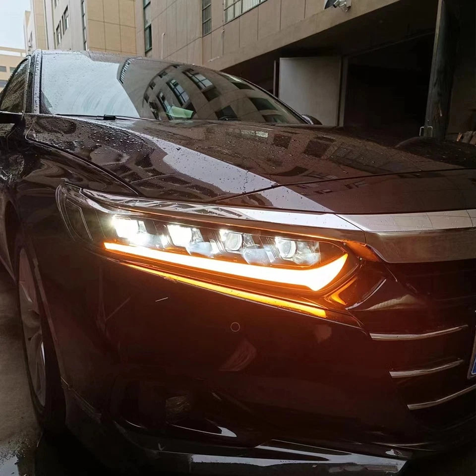 For 2018-2022 Honda Accord Sedan LED DRL Headlights Headlamps Sequential Pair