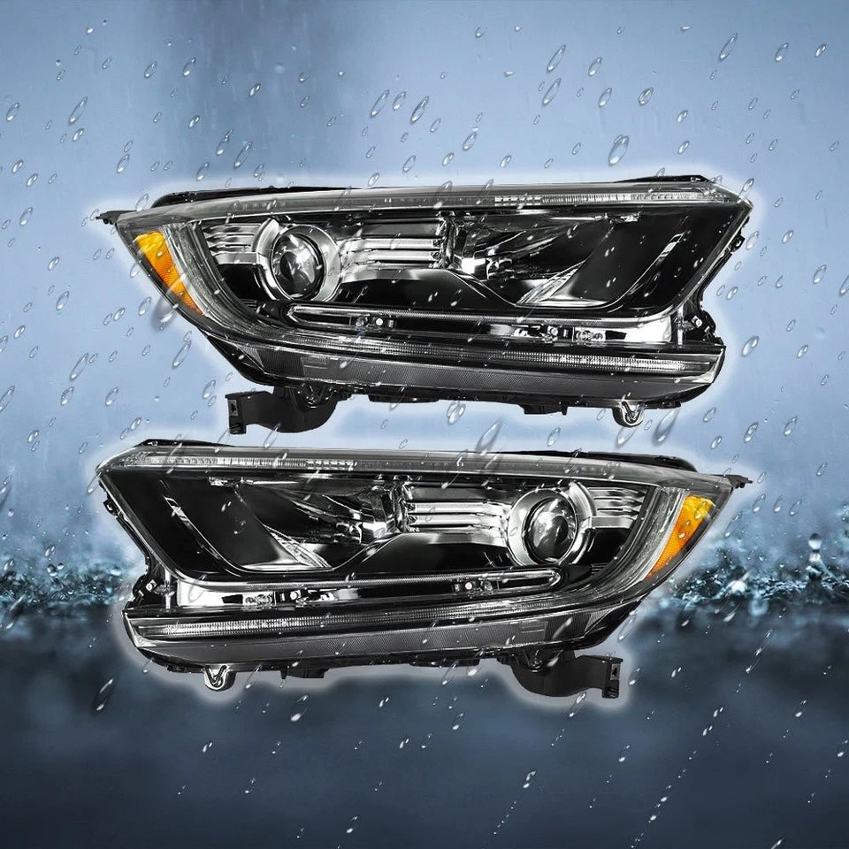 Left+Right Headlight For Honda CRV CR-V 2017-2022 Halogen Black Housing